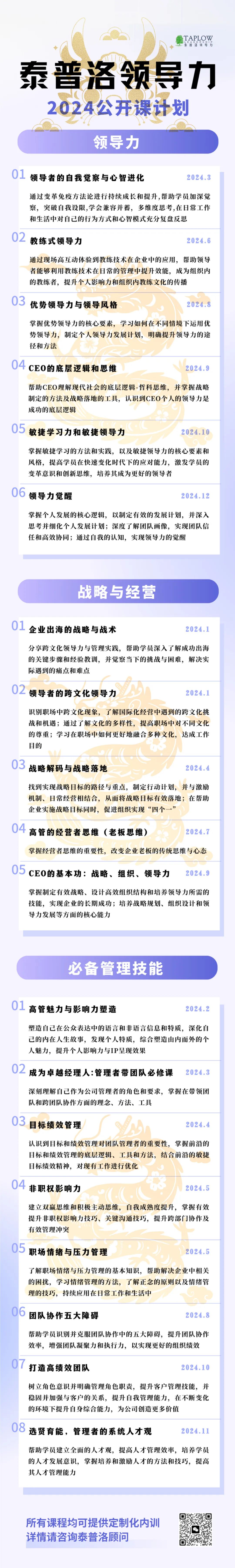 泰普洛领导力 2024龙年公开课全新发布