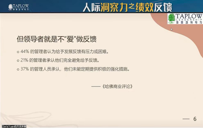 线上课精华 | 人际洞察力之绩效反馈
