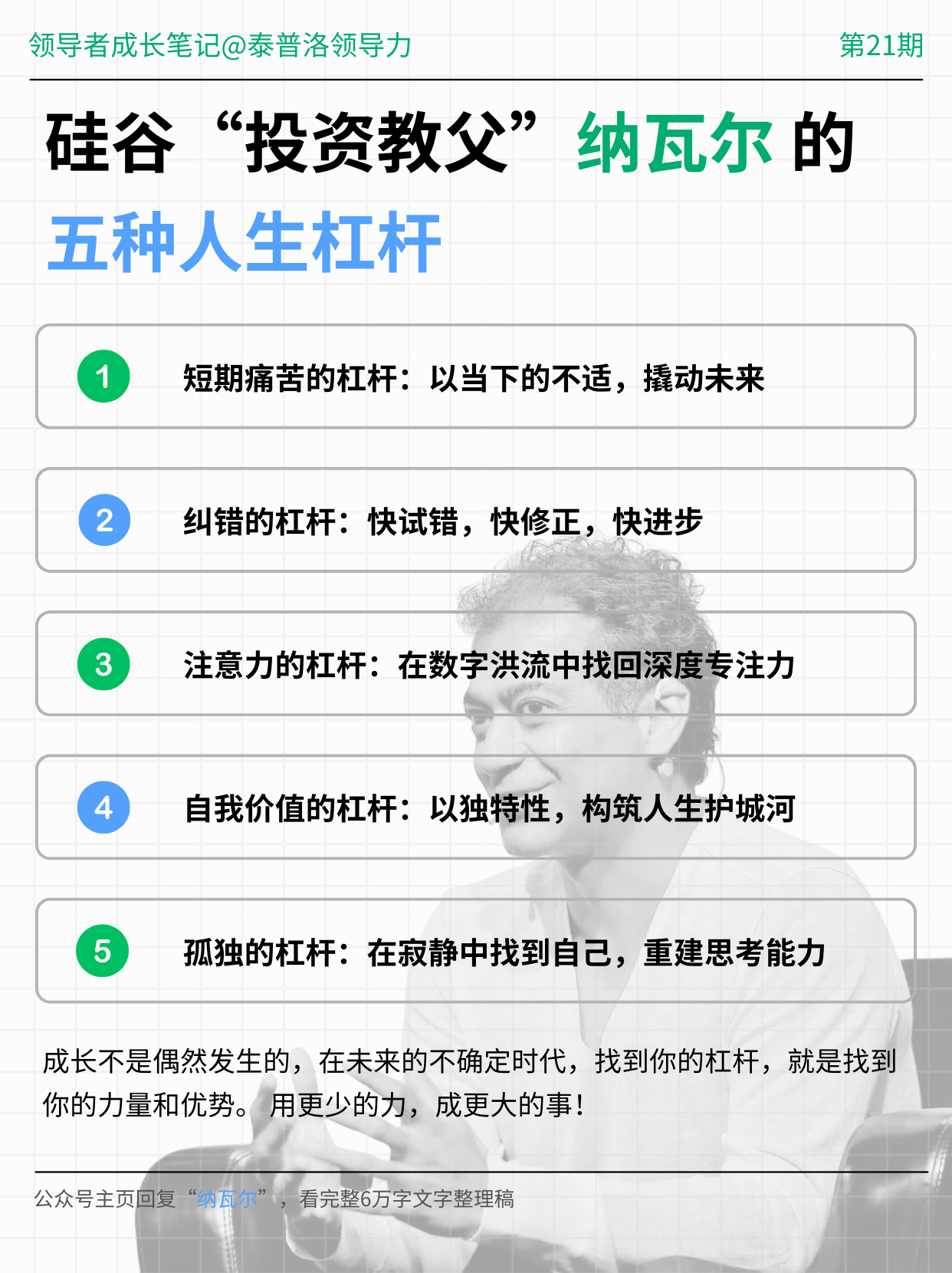 “投资教父”纳瓦尔宝典：人生的五种杠杆